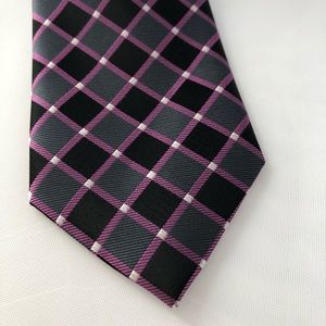 Bugle Boy Men’s Grey Black Purple Necktie Tie